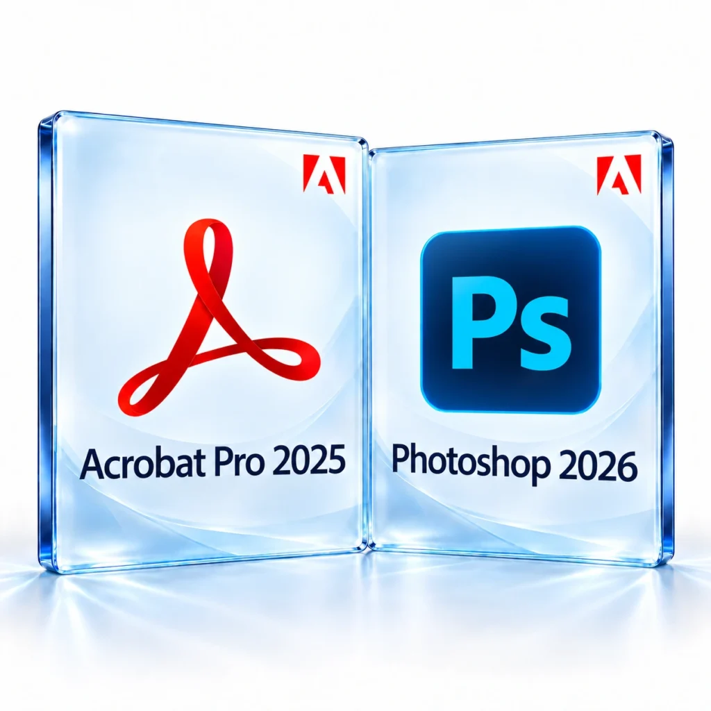 Acrobat Pro 2025 + Photoshop 2026 offert — Windows